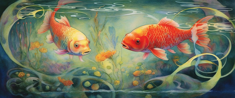 手绘水彩动物锦鲤金鱼游泳素材元素插画,插画/手绘图,插画/手绘图库,插画/手绘图下载,插画/手绘